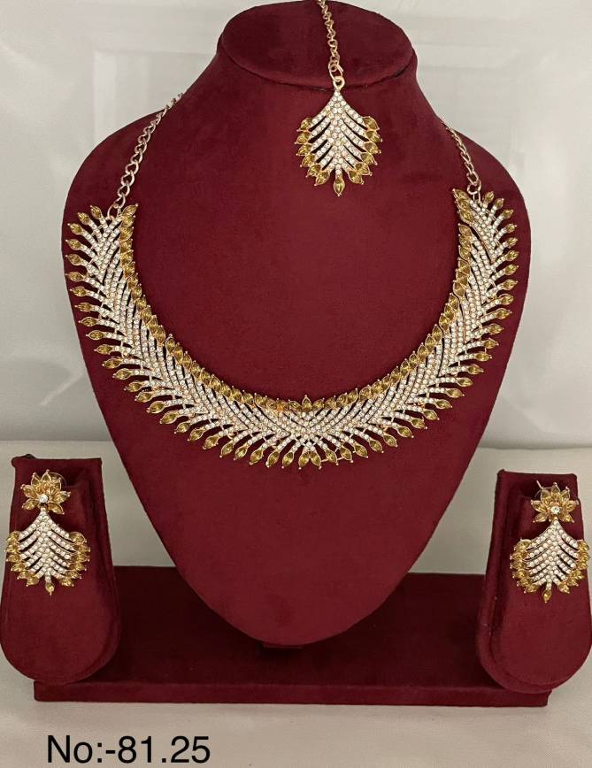 Nr Diamond Necklace Mang tikka With Earring Catalog

